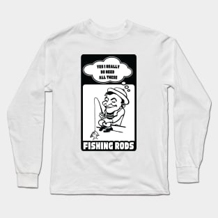 Man with Fishing Rods Loves Fishing A Lot Fishing is my Hobby Long Sleeve T-Shirt